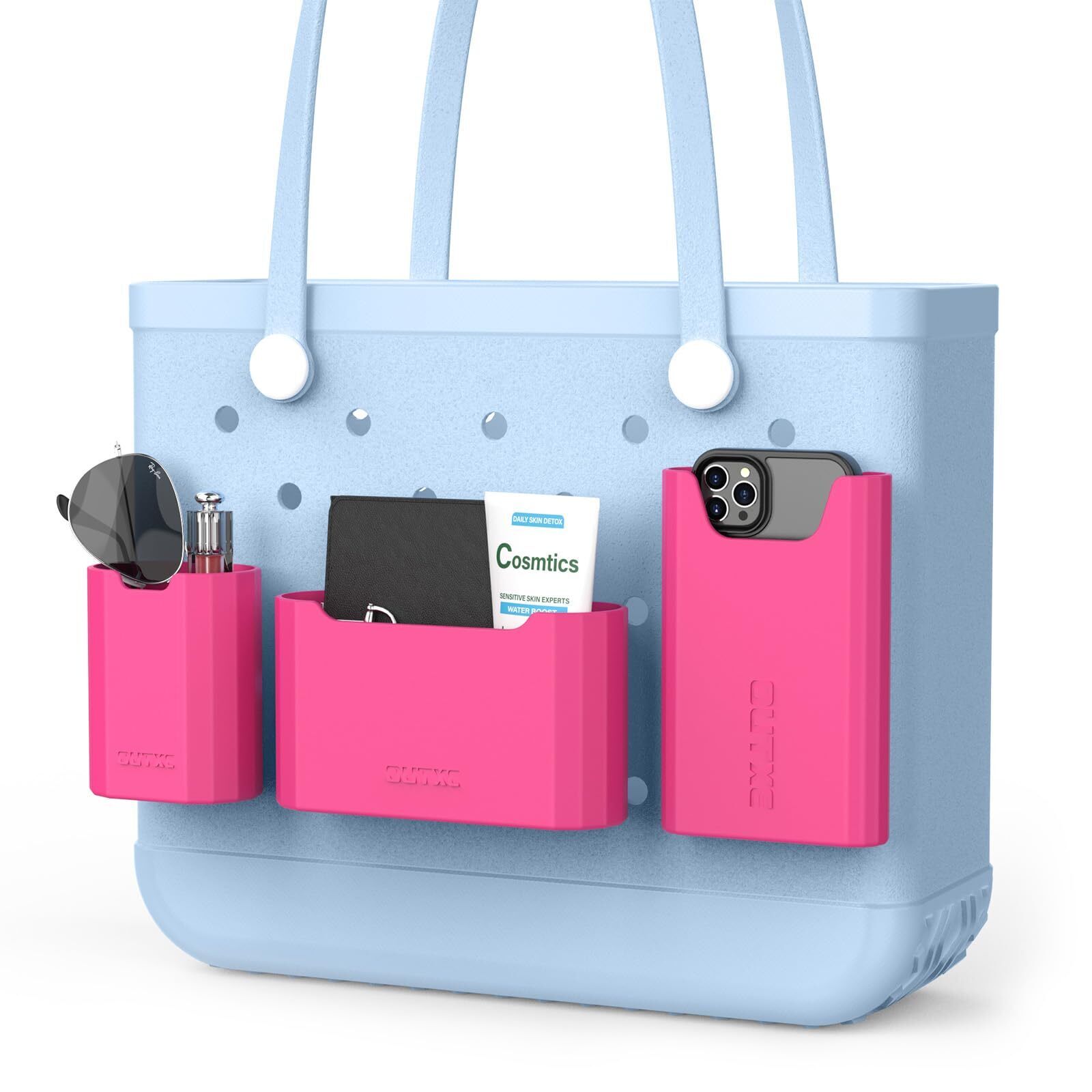 7457 3 Pack Silicone Bogg Bag Accessories Set Bogg Bag Cell Phone Holder